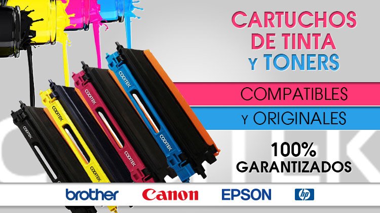 Cartuchos de tinta y toners. Compatibles y originales. 100% garantizados